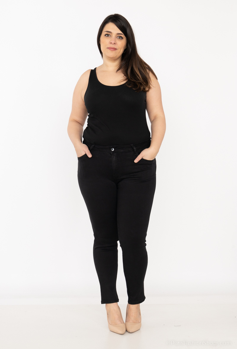 Großhändler DESTINA - Schwarze Slim-Jeans