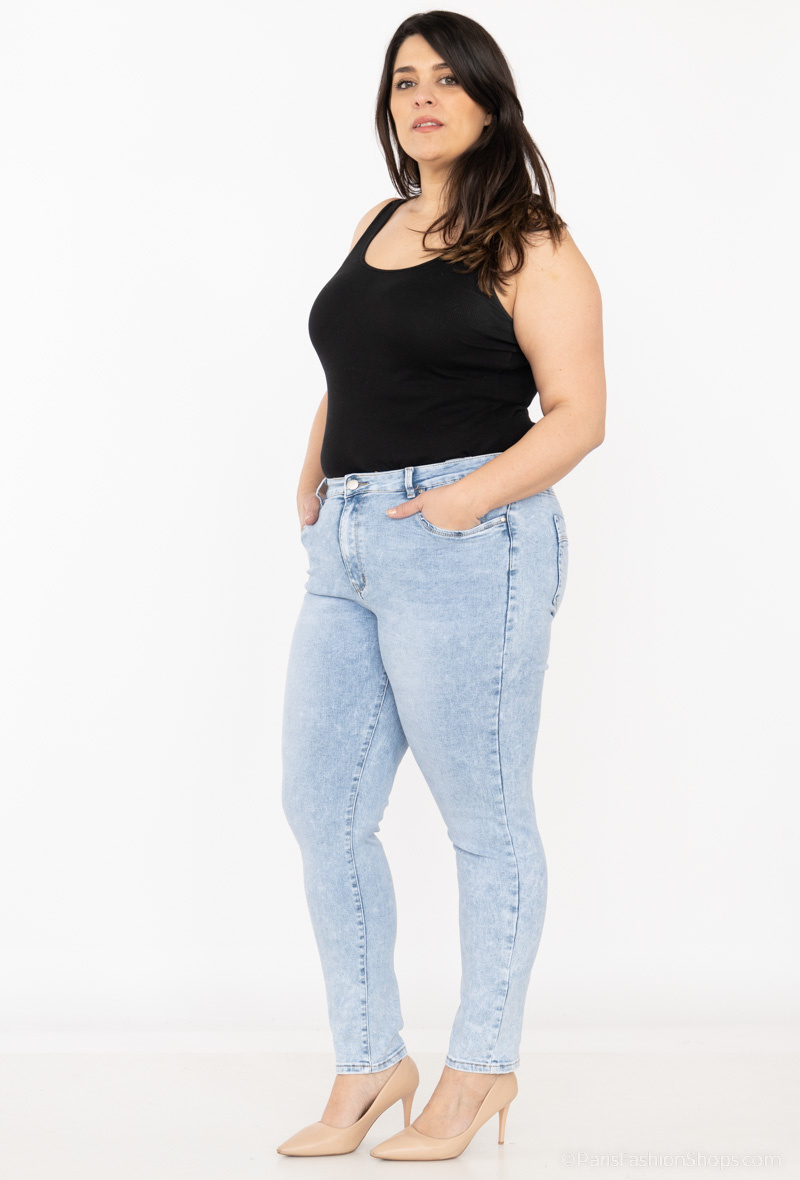 Großhändler DESTINA - Schmal geschnittene, gewaschene Jeans