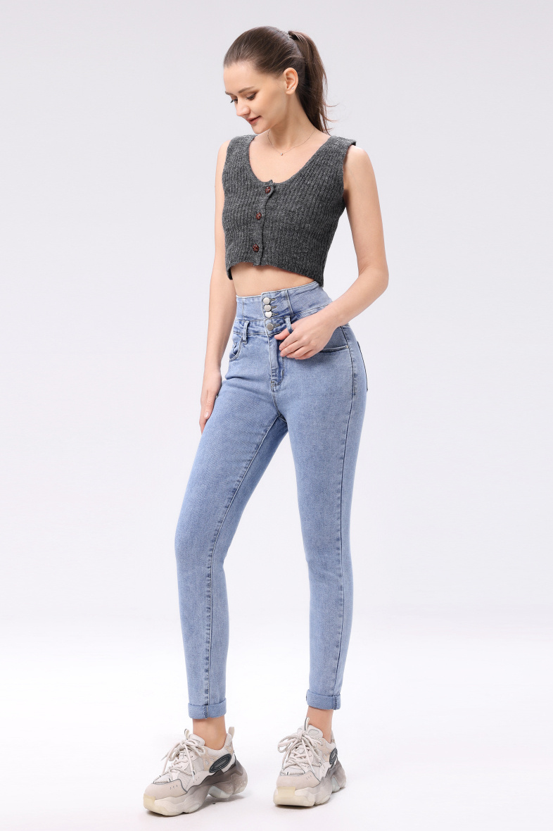 Großhändler DESTINA - Superhohe, elastische Jeans