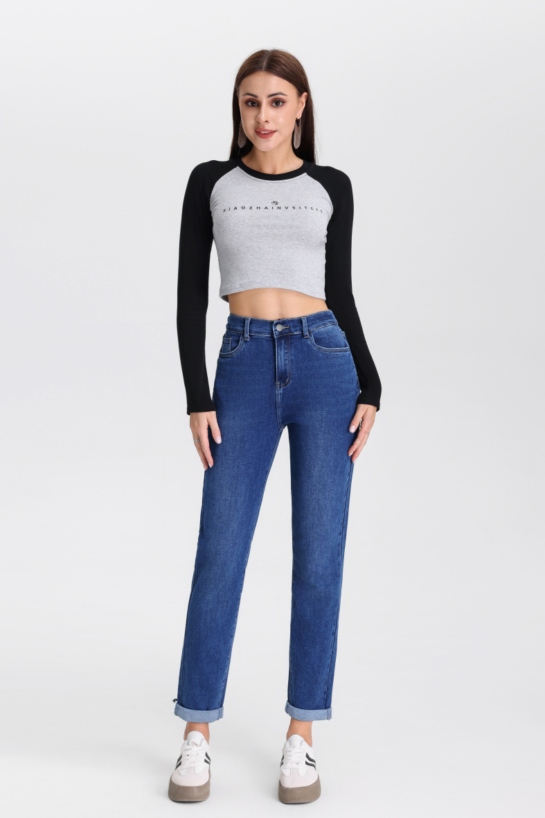 Großhändler DESTINA - Mom-Jeans mit Spring-Taille