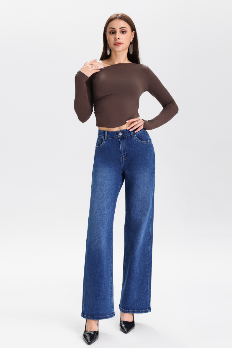 Großhändler DESTINA - Lockere Jeans mit Feder in der Taille