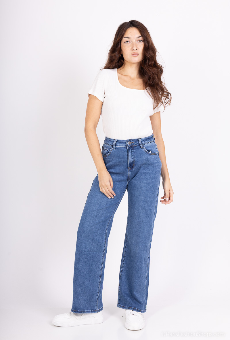 Großhändler DESTINA - Stretch-Jeans mit weitem Bein