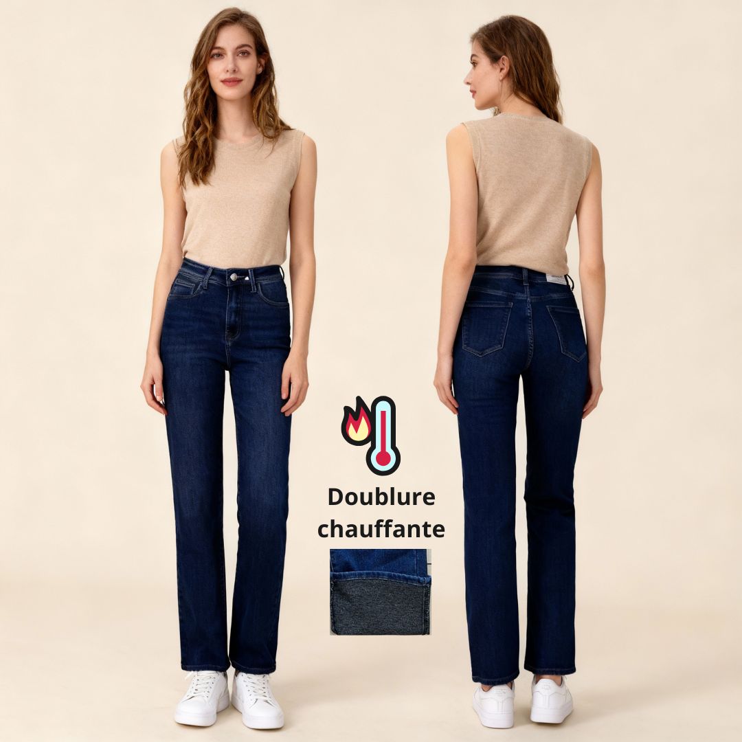Grossiste DESTINA - Jeans droit doublure chauffante GT 38-48 - Regular Grossiste DESTINA - Jeans droit doublure chauffante GT 38-48 - Regular