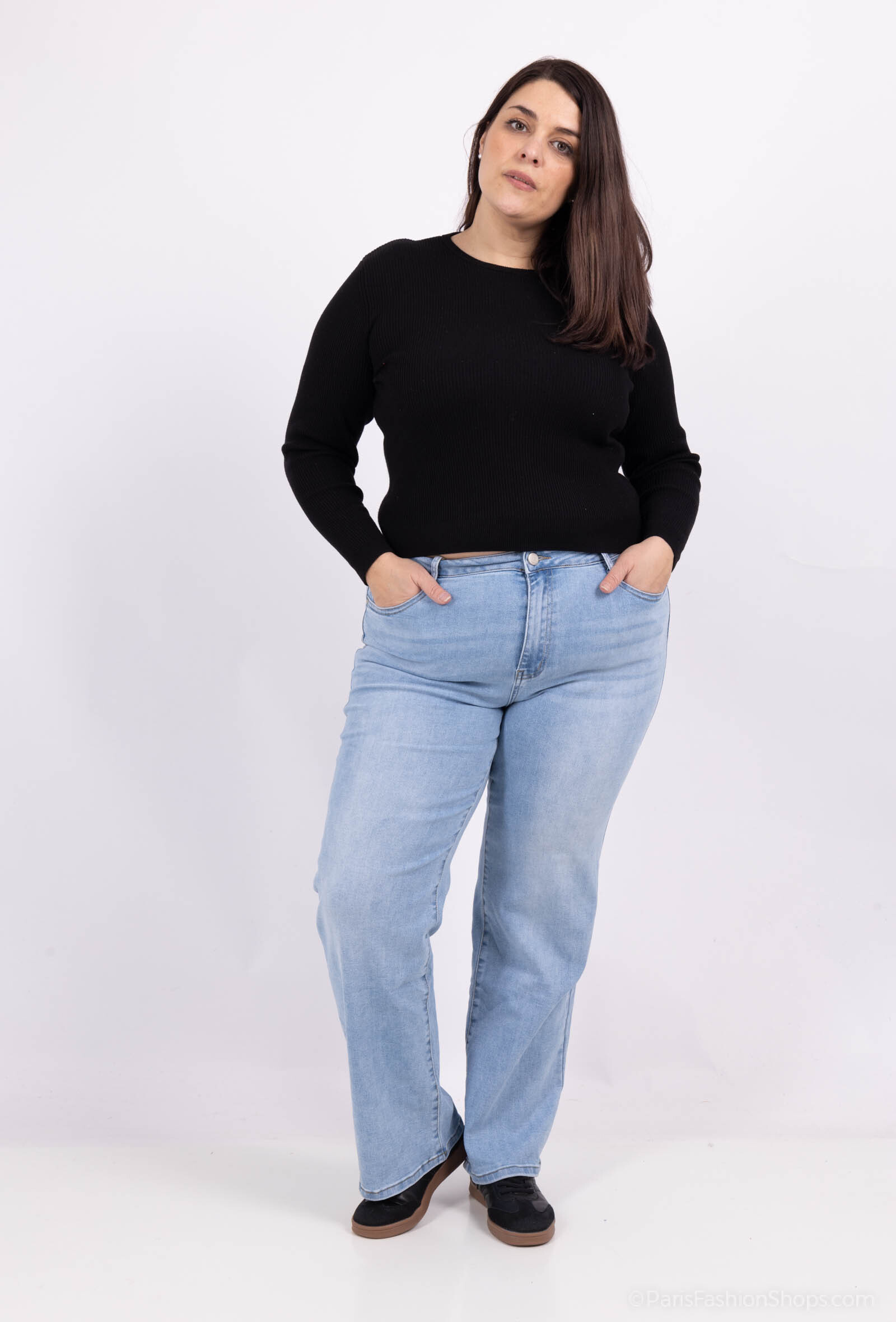 Großhändler DESTINA - Heiche blaue Jeans reguläre lose große Größe