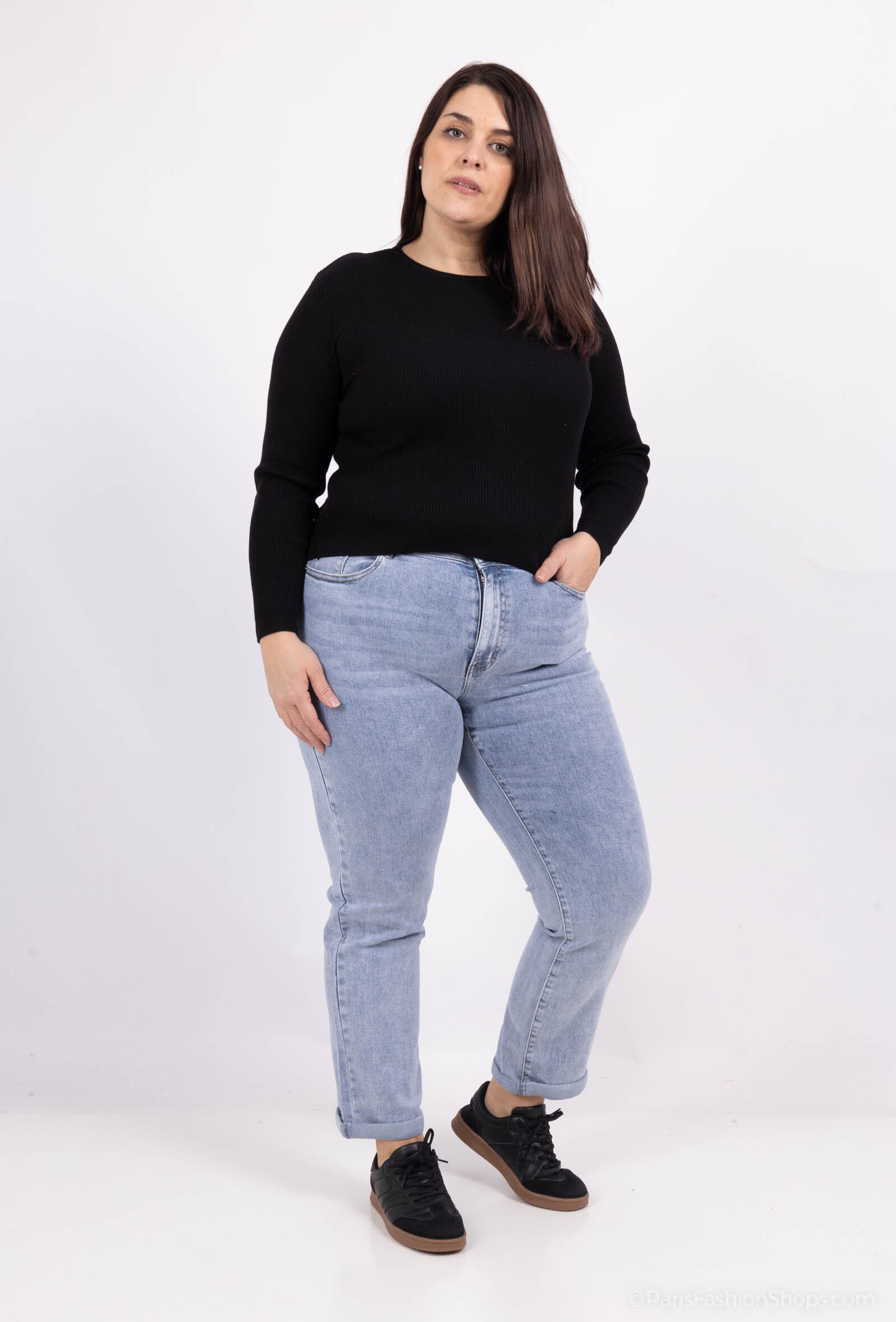Großhändler DESTINA - Gerade geschnittene GT-Jeans mit bestickten Gesäßtaschen