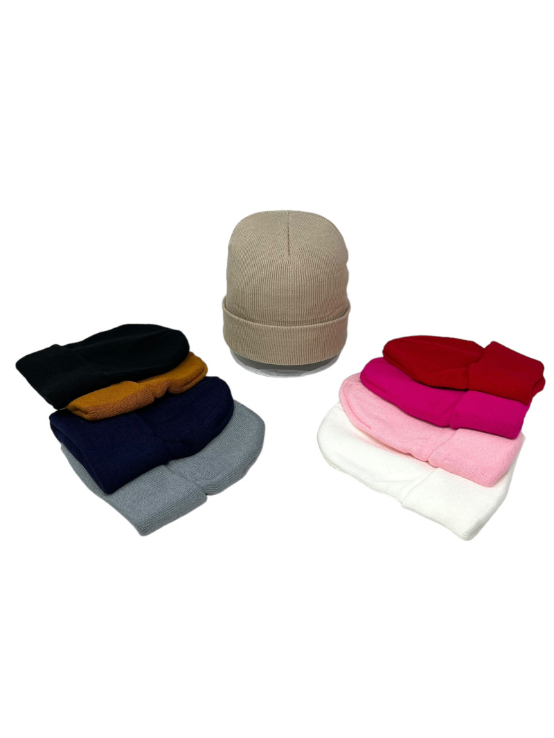 Grossiste DH DIFFUSION - Bonnet uni Mix Couleurs Unisex Femme Homme Confort Taille Unique