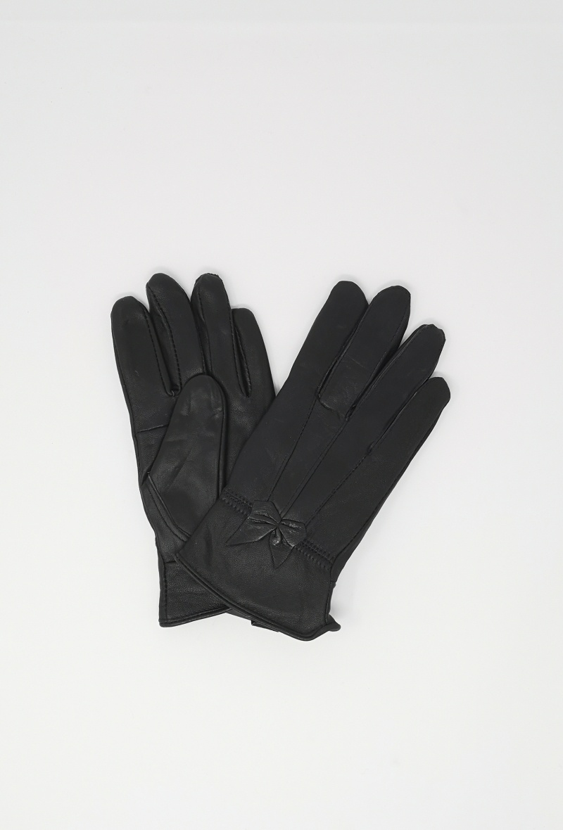 Grossiste DH DIFFUSION - Gants cuir agneau femme noeud papillon