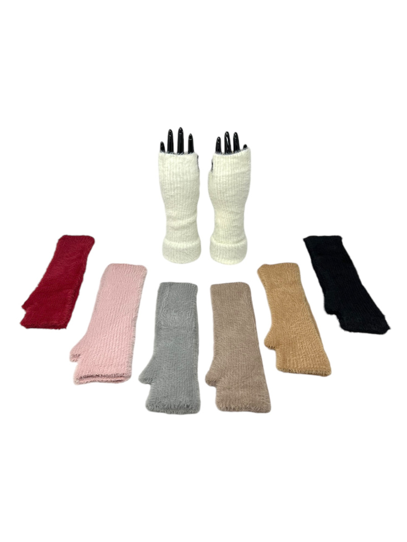 Mayorista DH DIFFUSION - Guantes de terciopelo rodeados de forro de piel sintética táctil para mujer.