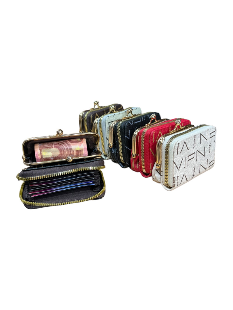 Grossiste DH DIFFUSION - Porte-monnaie Croco Femme Multi-cartes Especes