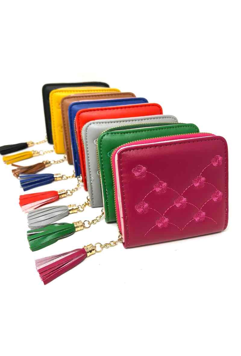 Mayorista DH DIFFUSION - Monedero de mujer con pompones y flores