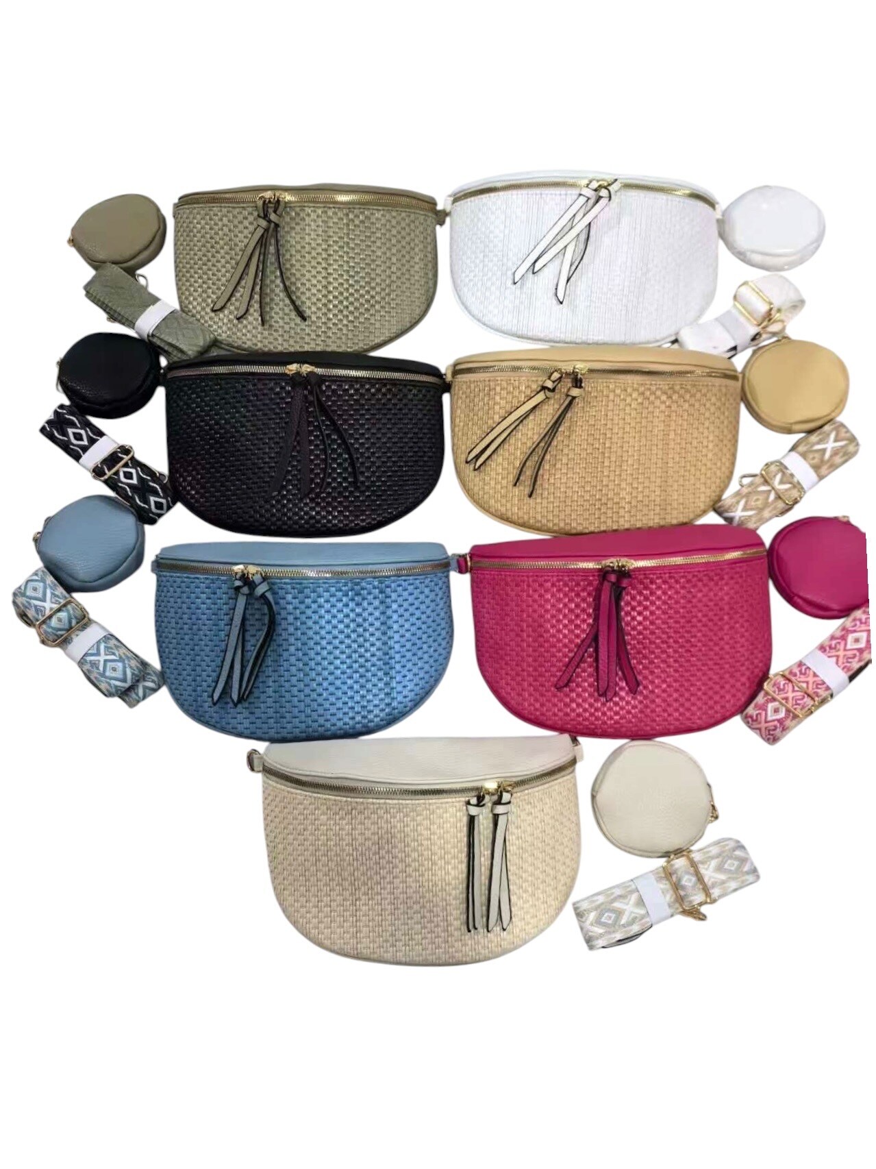 Großhändler DH DIFFUSION - Genarbte Bauchtasche - Breiter 4cm Gurt - Bequem Trendig Praktisch