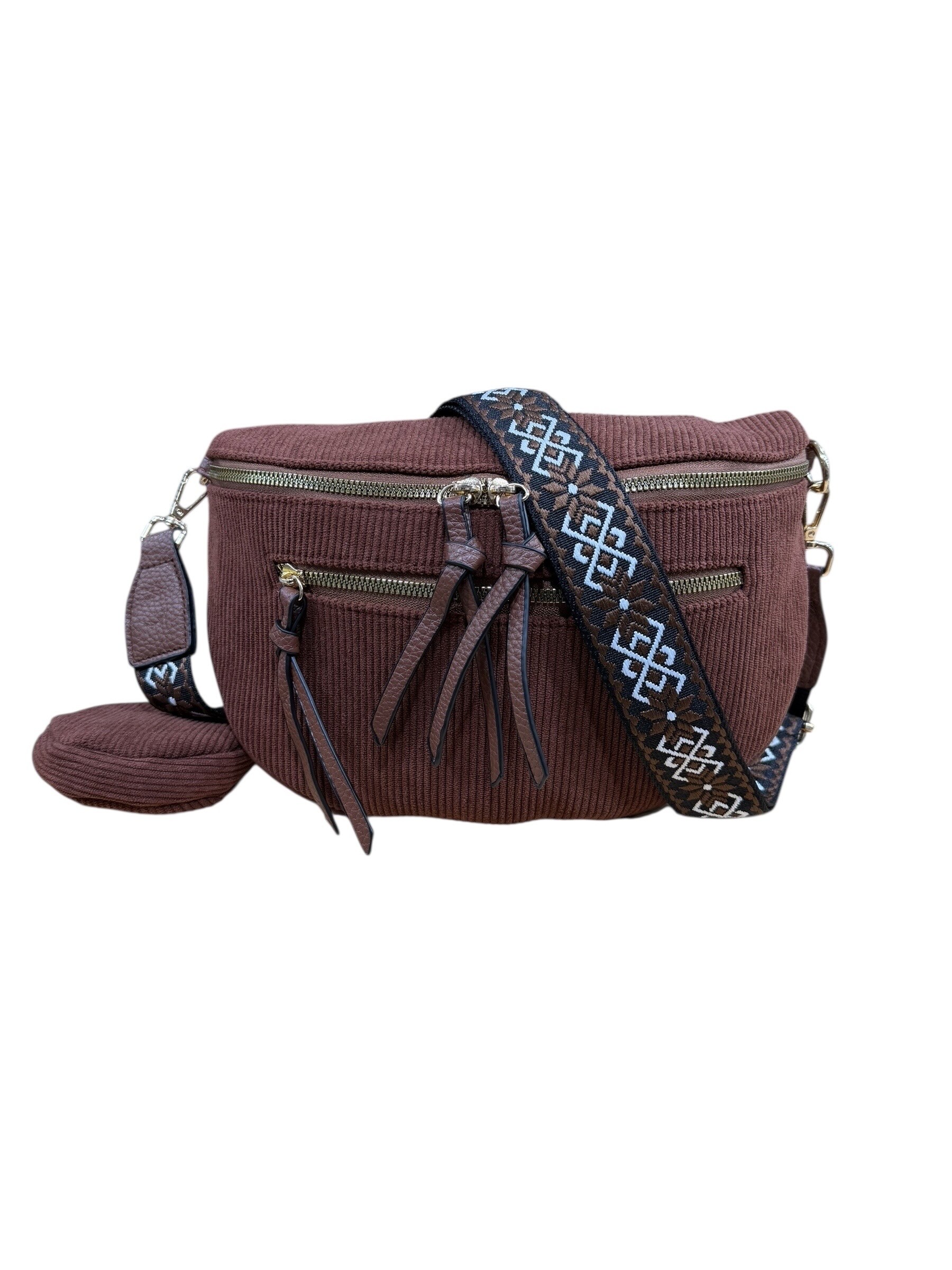 Grossiste DH DIFFUSION - Sac Banane Velours - Bandoulière Large 4cm - Confort Tendance Pratique