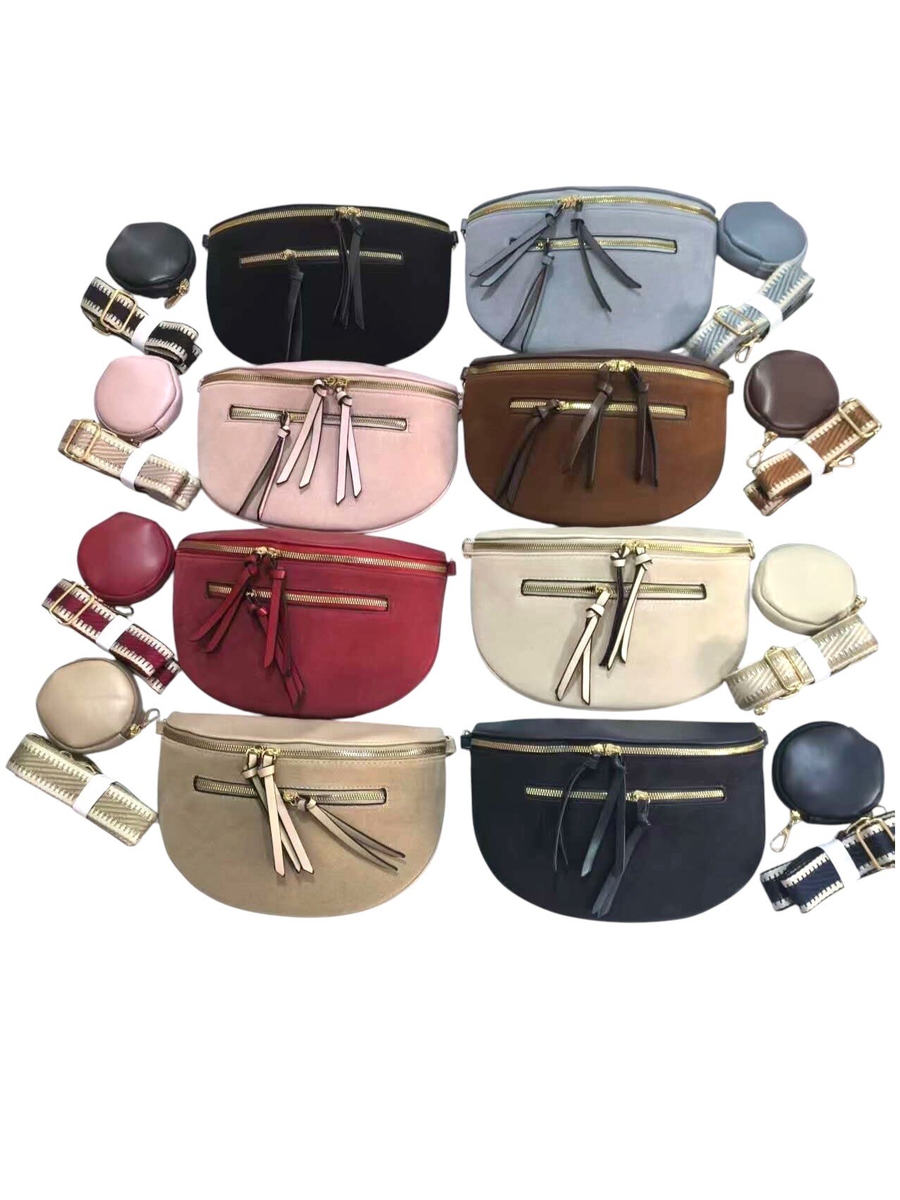Grossiste DH DIFFUSION - Sac Banane Jean Nubuck - Bandoulière Large 4cm - Confort Tendance Pratique
