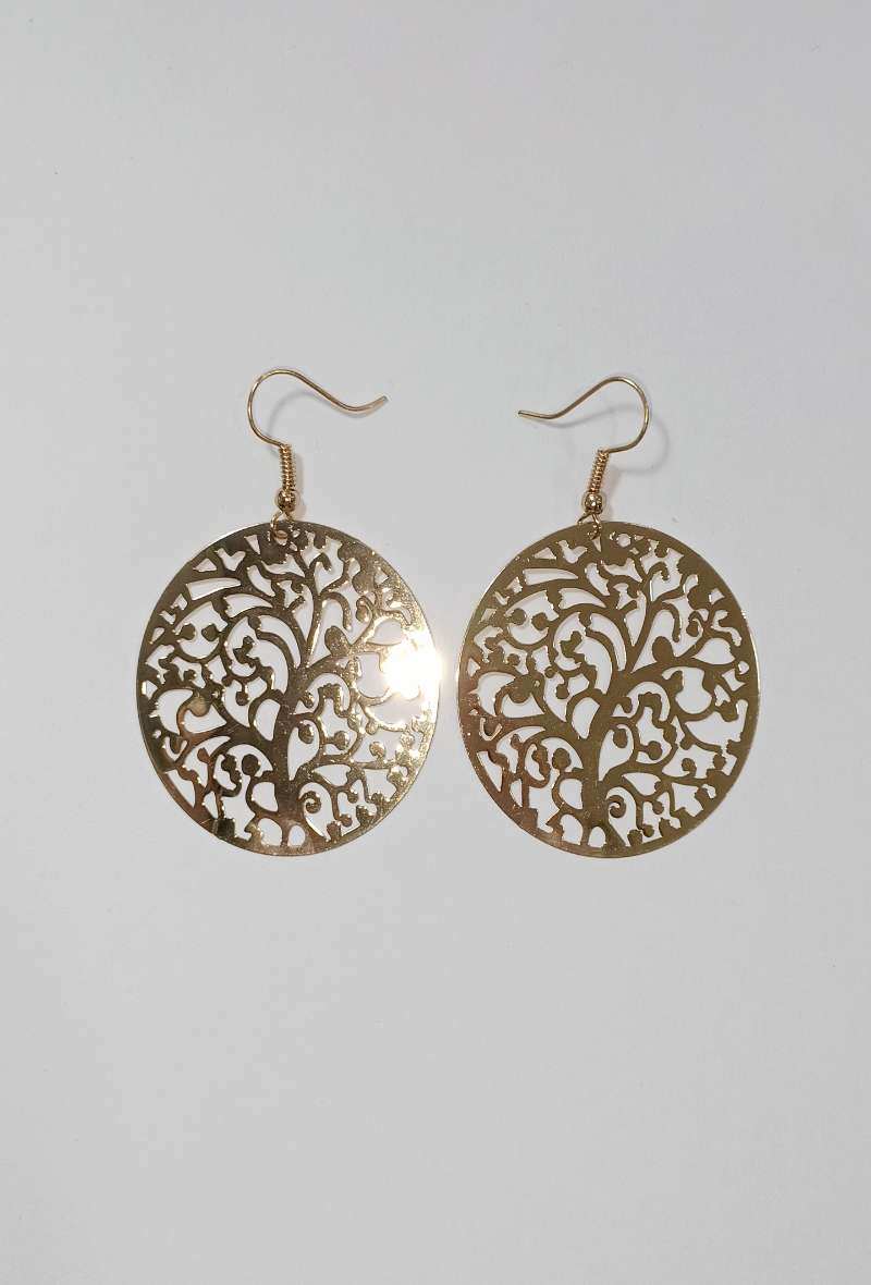 Grossiste Diamond - BOUCLE D'OREILLE ARBRE DE VIE PLEIN