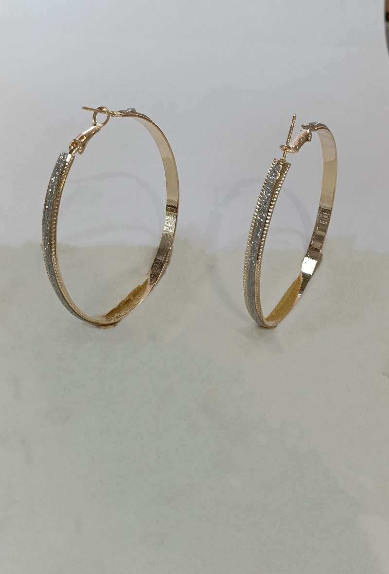 Grossiste Diamond - BOUCLE D'OREILLE CREOLE PAILLETTE COTE LARGE