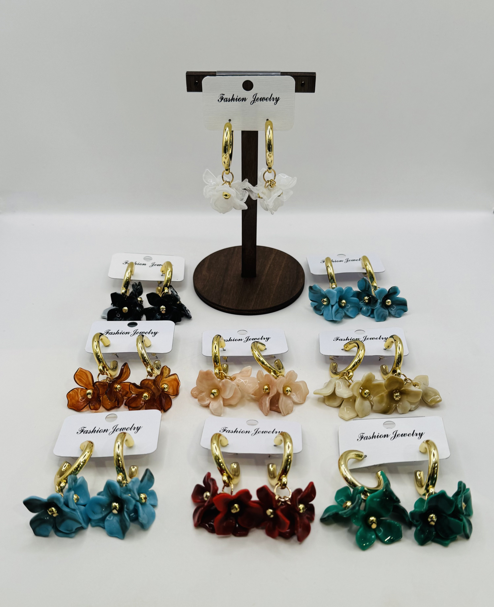 Mayorista Diamond - Juego de 3 pendientes de aro florales