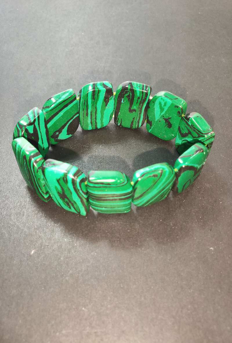 Grossiste Diamond - BRACELET MALACHITE FEUILLE