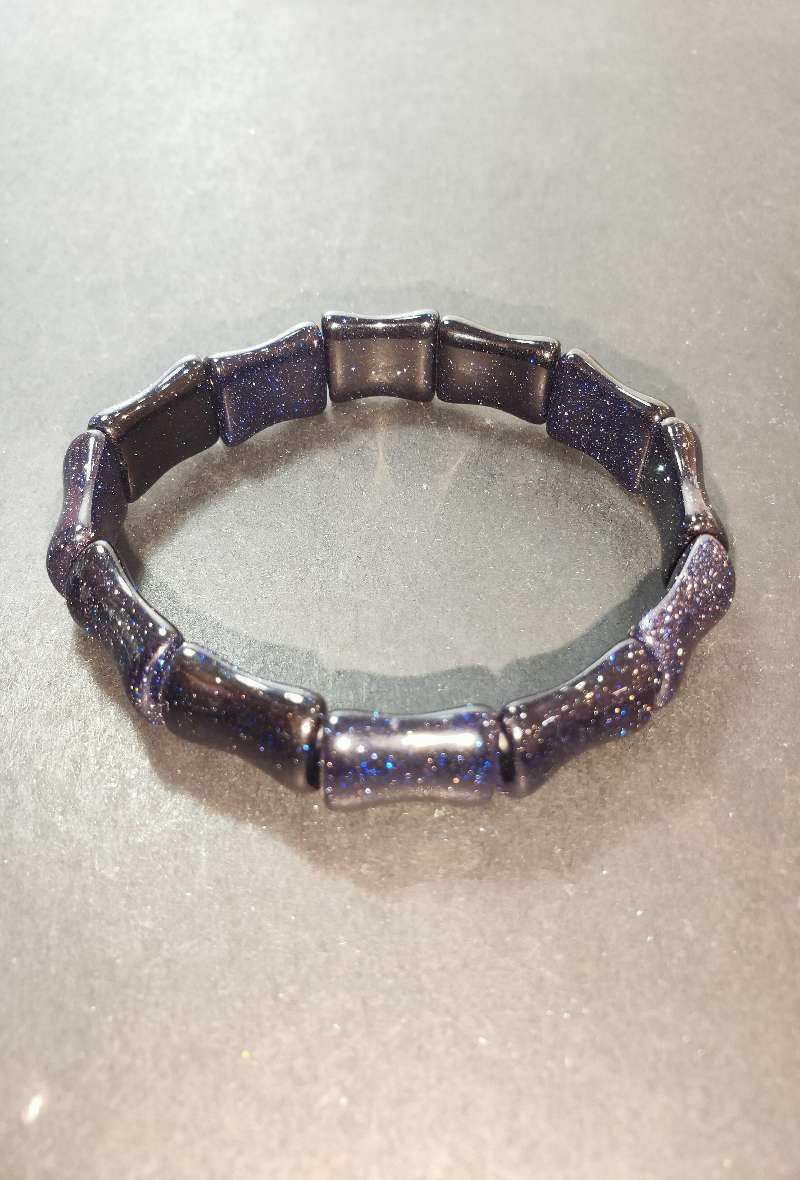 Grossiste Diamond - BRACELET PIERRE DE SOLEIL BLEUE RECTANGLE REBONDIT