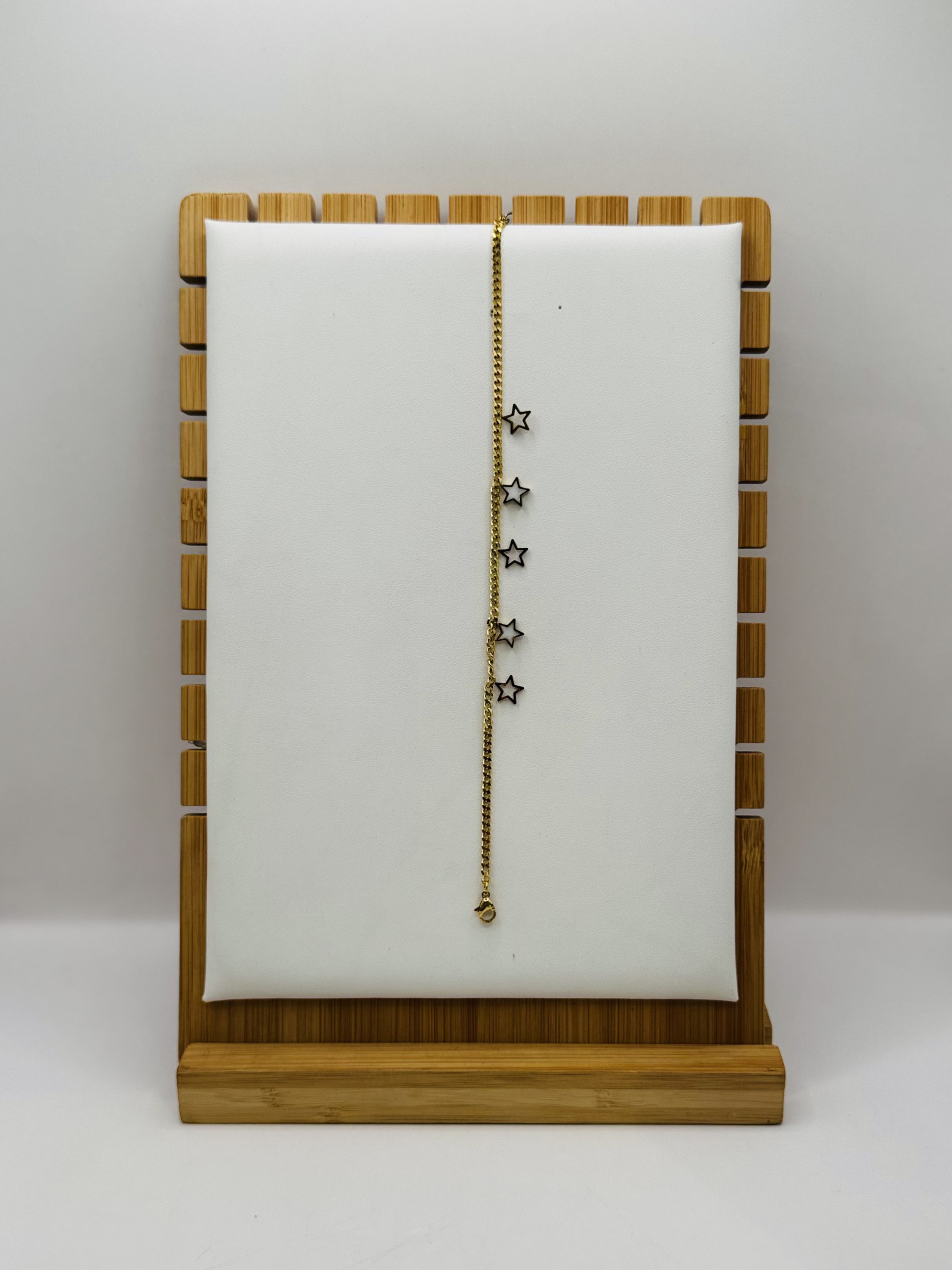 Mayorista Diamond - Tobillera de acero con estrellas