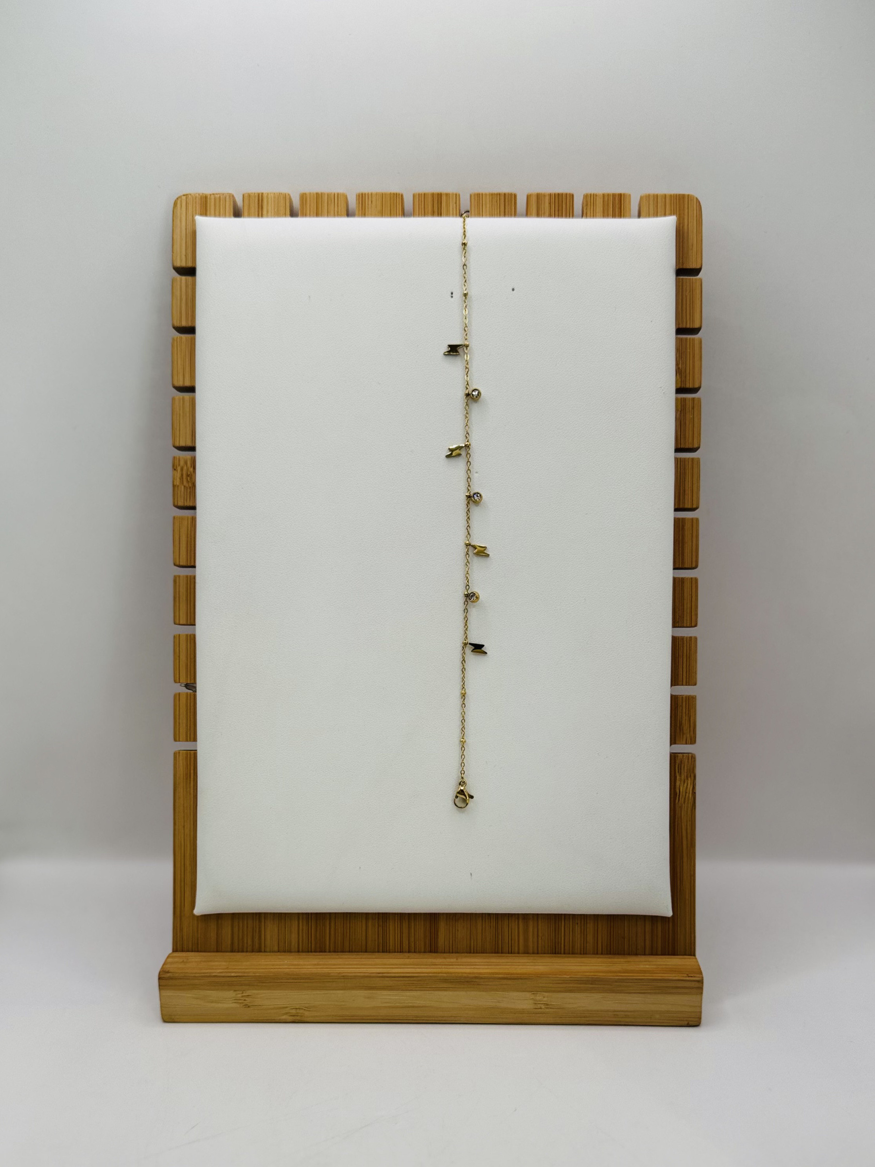 Mayorista Diamond - Tobillera de acero con rayo y strass