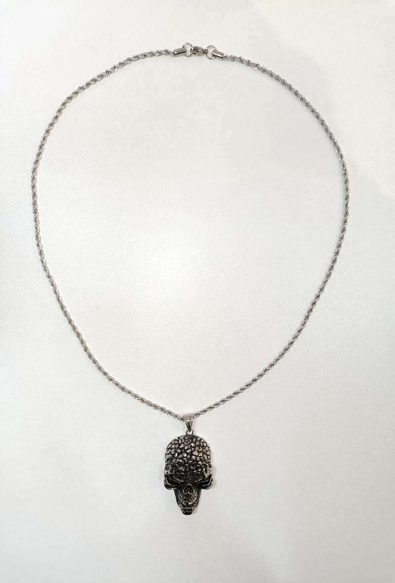 Grossiste Diamond - COLLIER ACIER TETE DE MORT