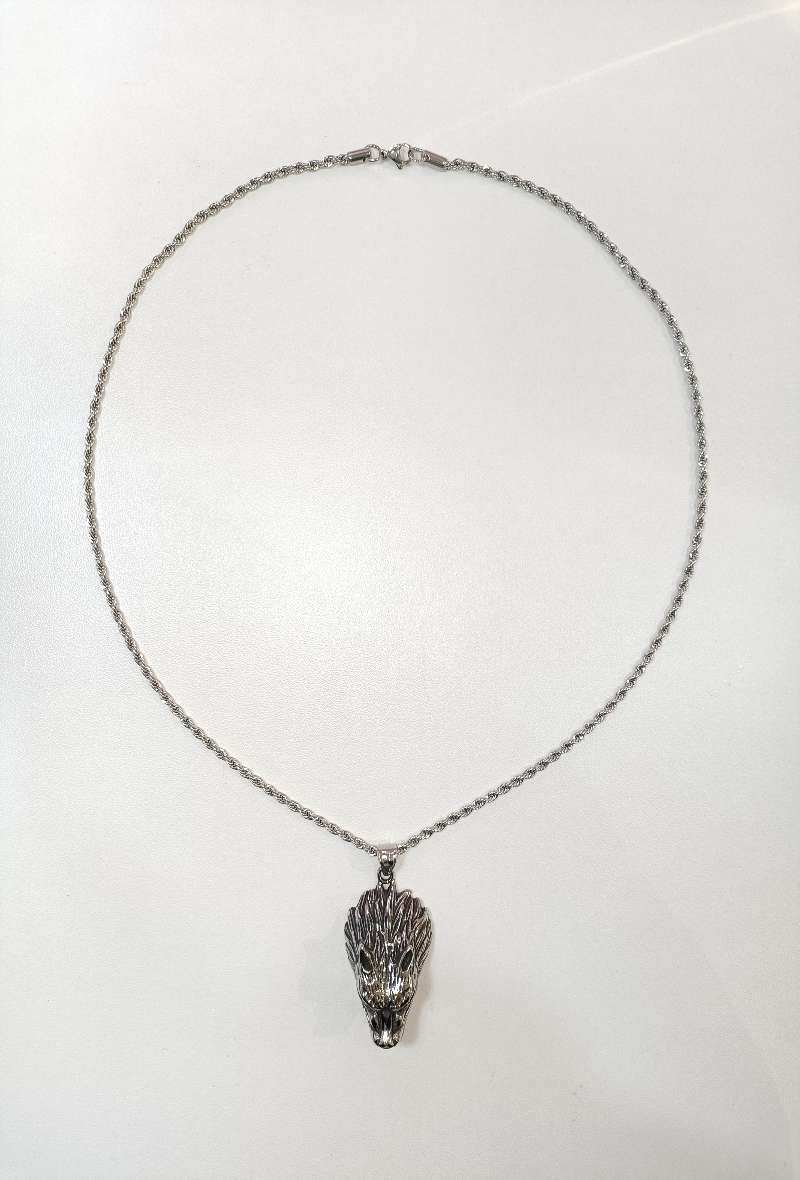 Grossiste Diamond - COLLIER ACIER LOUP