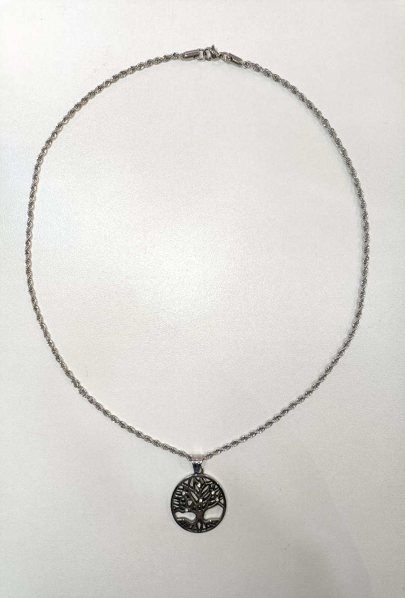 Grossiste Diamond - COLLIER ACIER ARBRE DE VIE