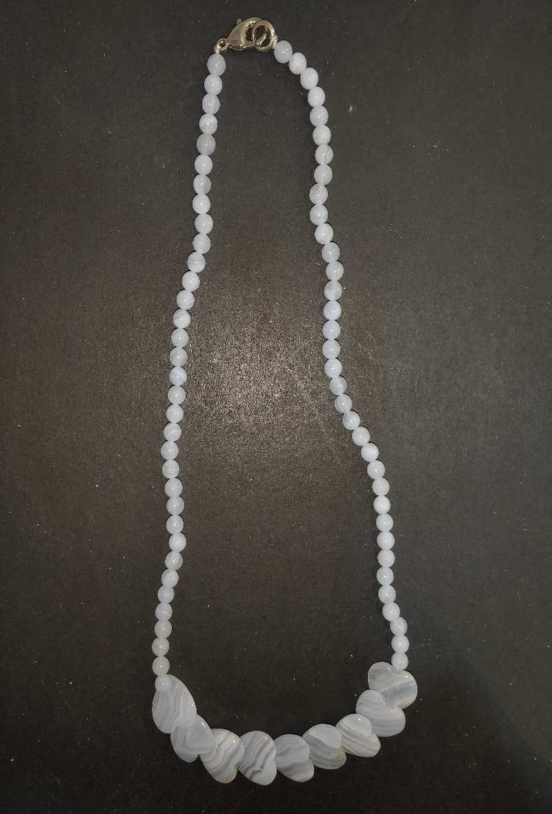 Grossiste Diamond - COLLIER CALCEDOINE COEUR