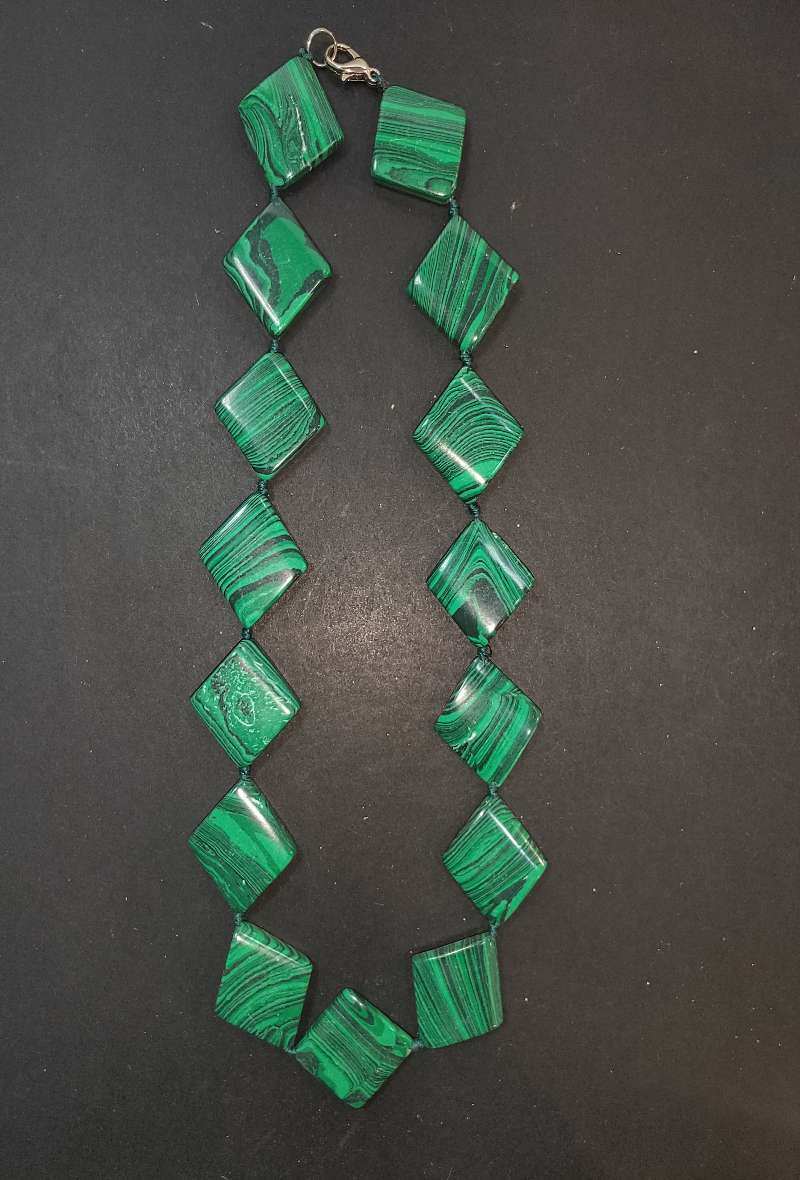 Grossiste Diamond - COLLIER MALACHITE LOSANGE