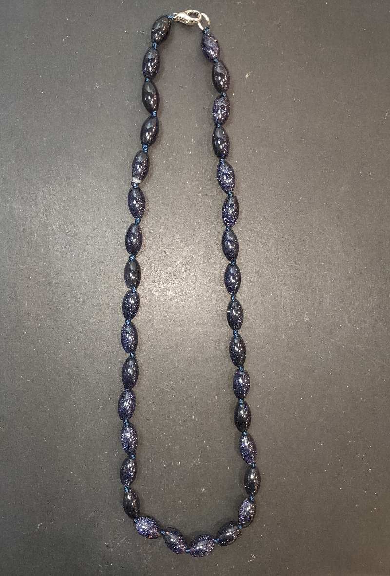 Grossiste Diamond - COLLIER PIERRE DE SOLEIL BLEUE CYLINDRE