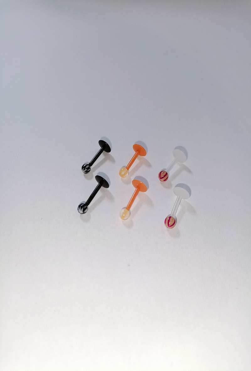 Grossiste Diamond - PIERCING LABRET BOULE PLASTIQUE
