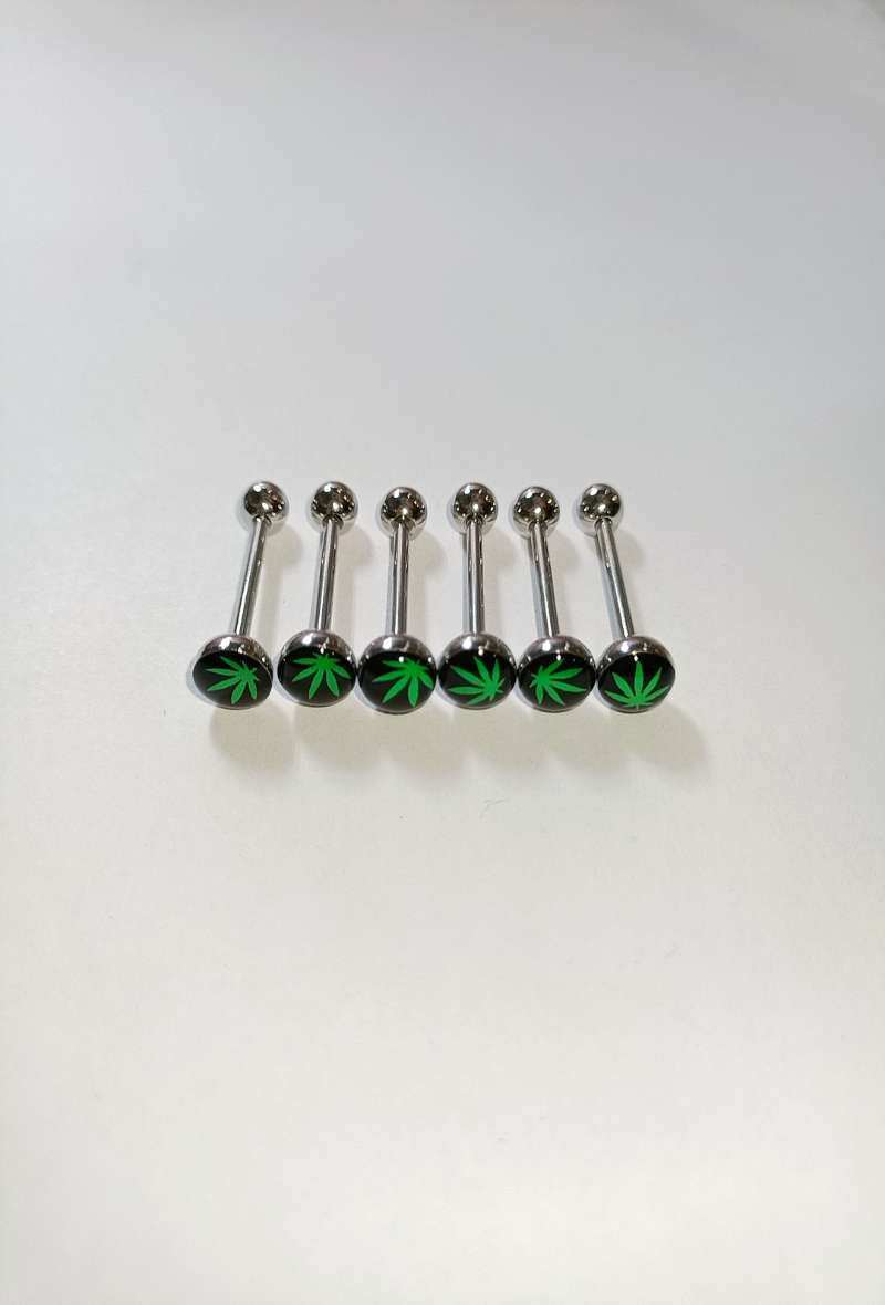 Grossiste Diamond - PIERCING LANGUE FEUILLE DE CANNABIS