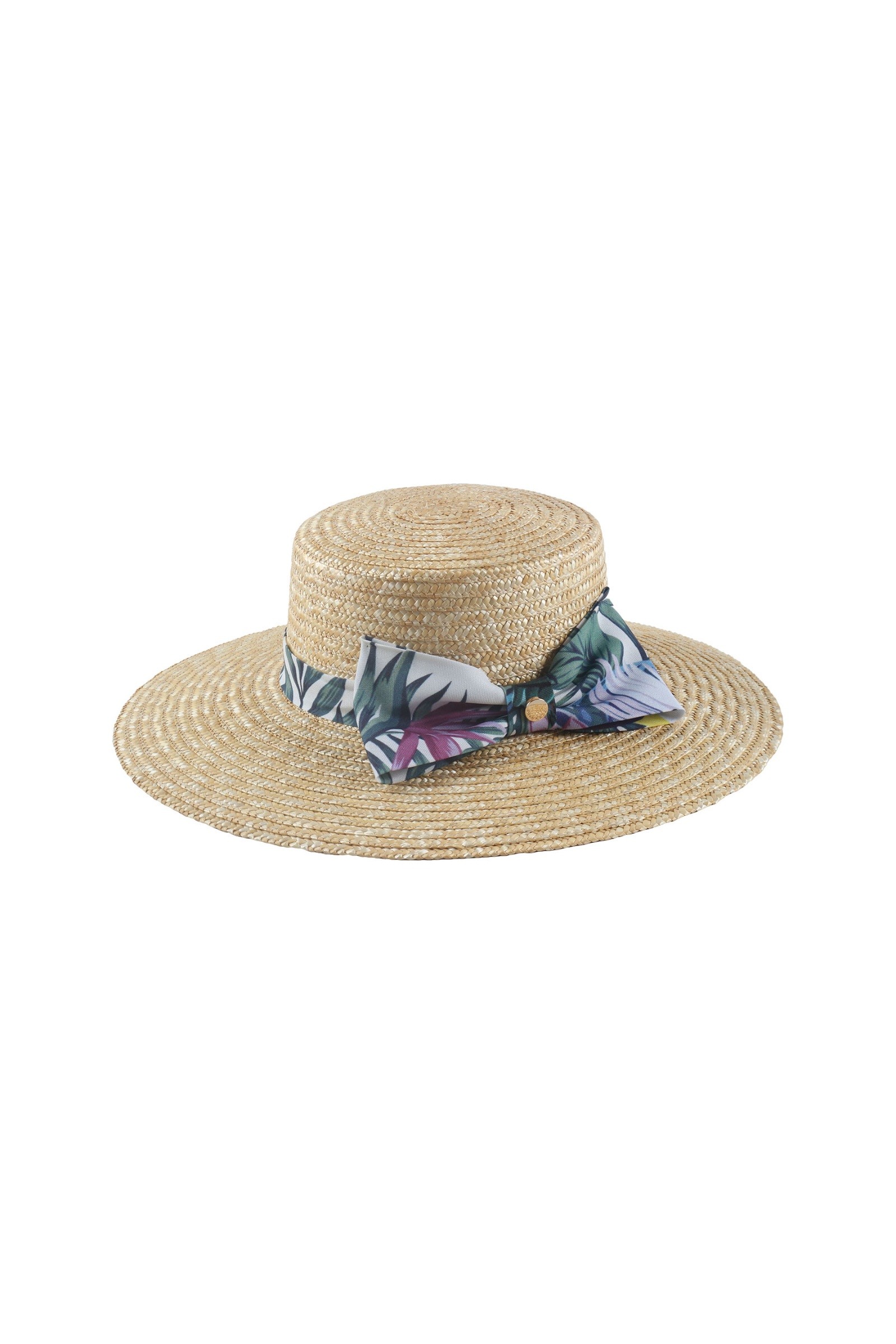 Wholesaler DIANA&CO - WIDE-BRIMMED STRAW HAT WITH FLORAL RIBBON