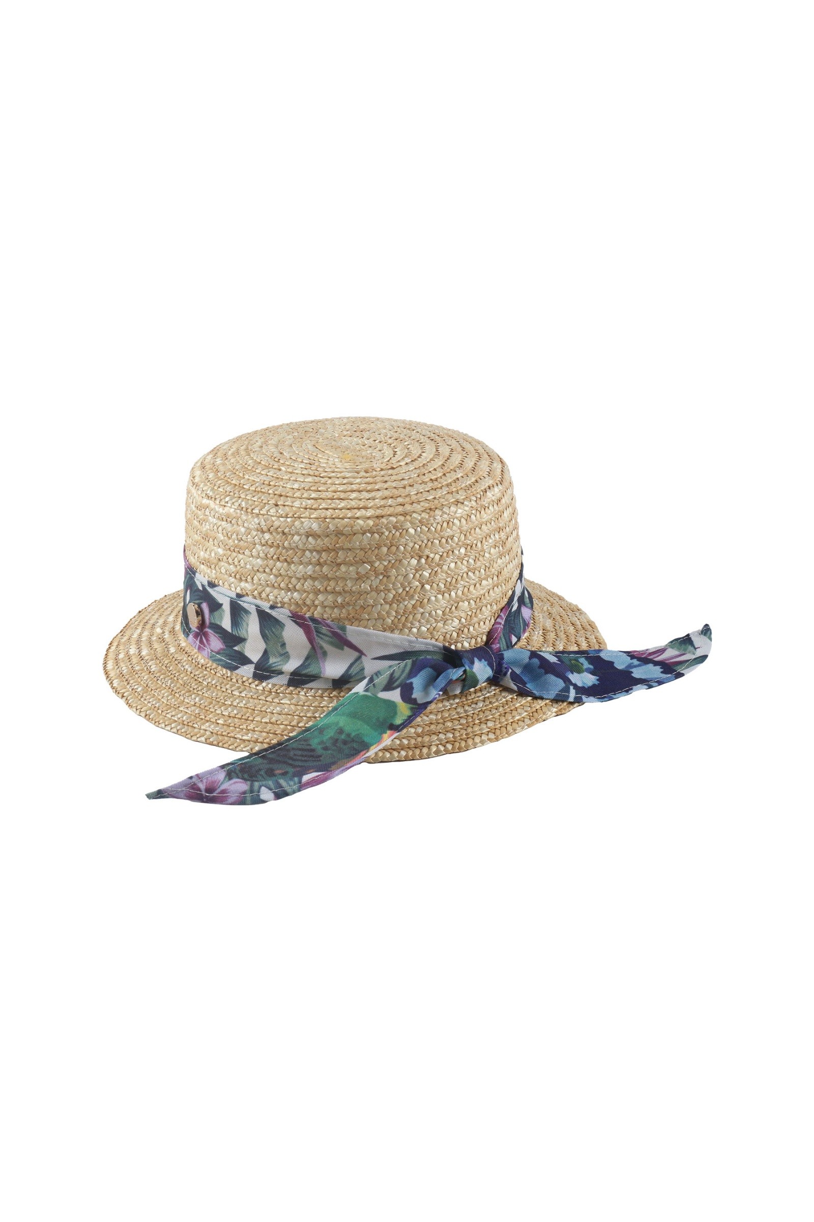 Wholesaler DIANA&CO - STRAW HAT WITH FLORAL RIBBON