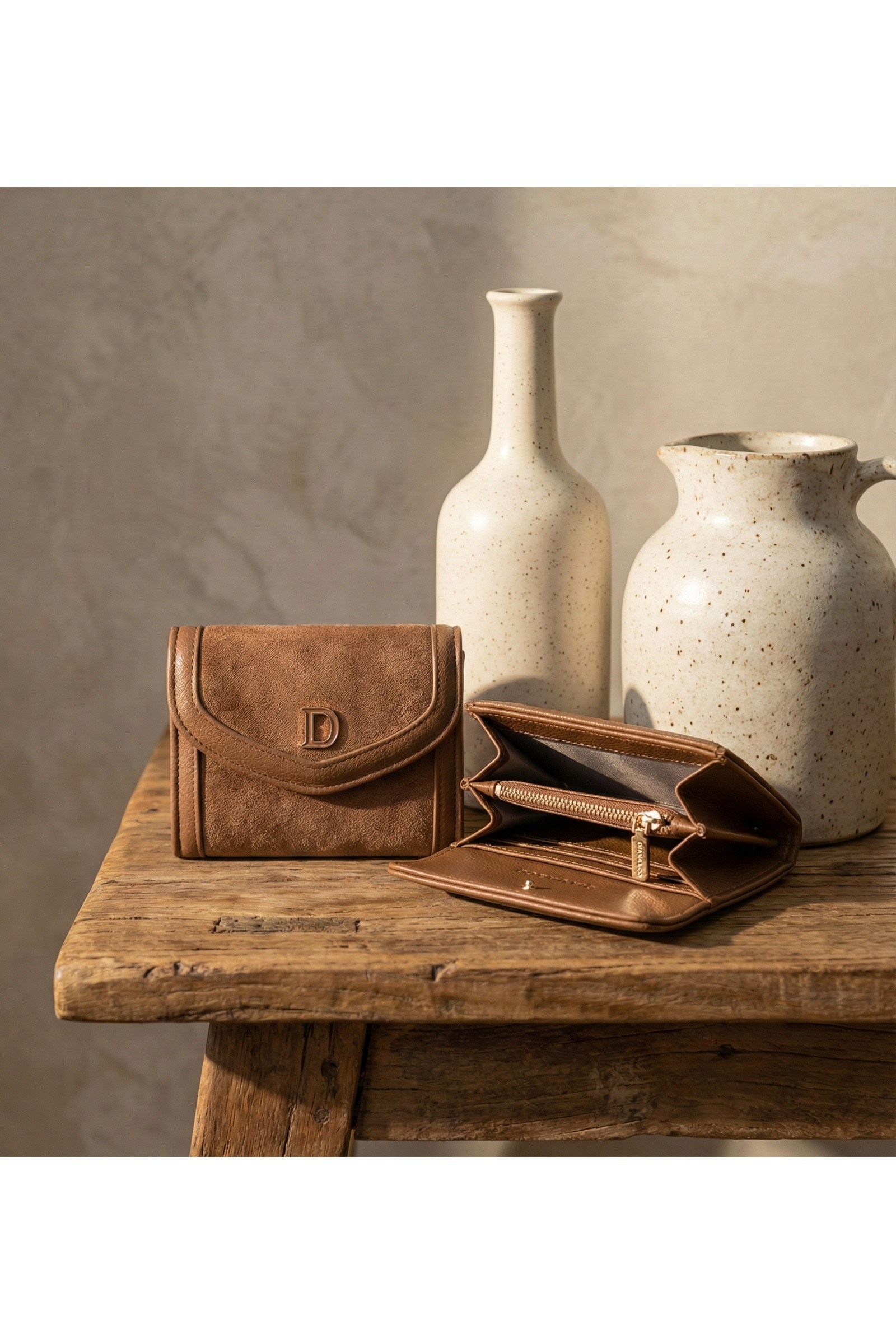 Grossiste DIANA&CO - Porte-monnaie compact en daim