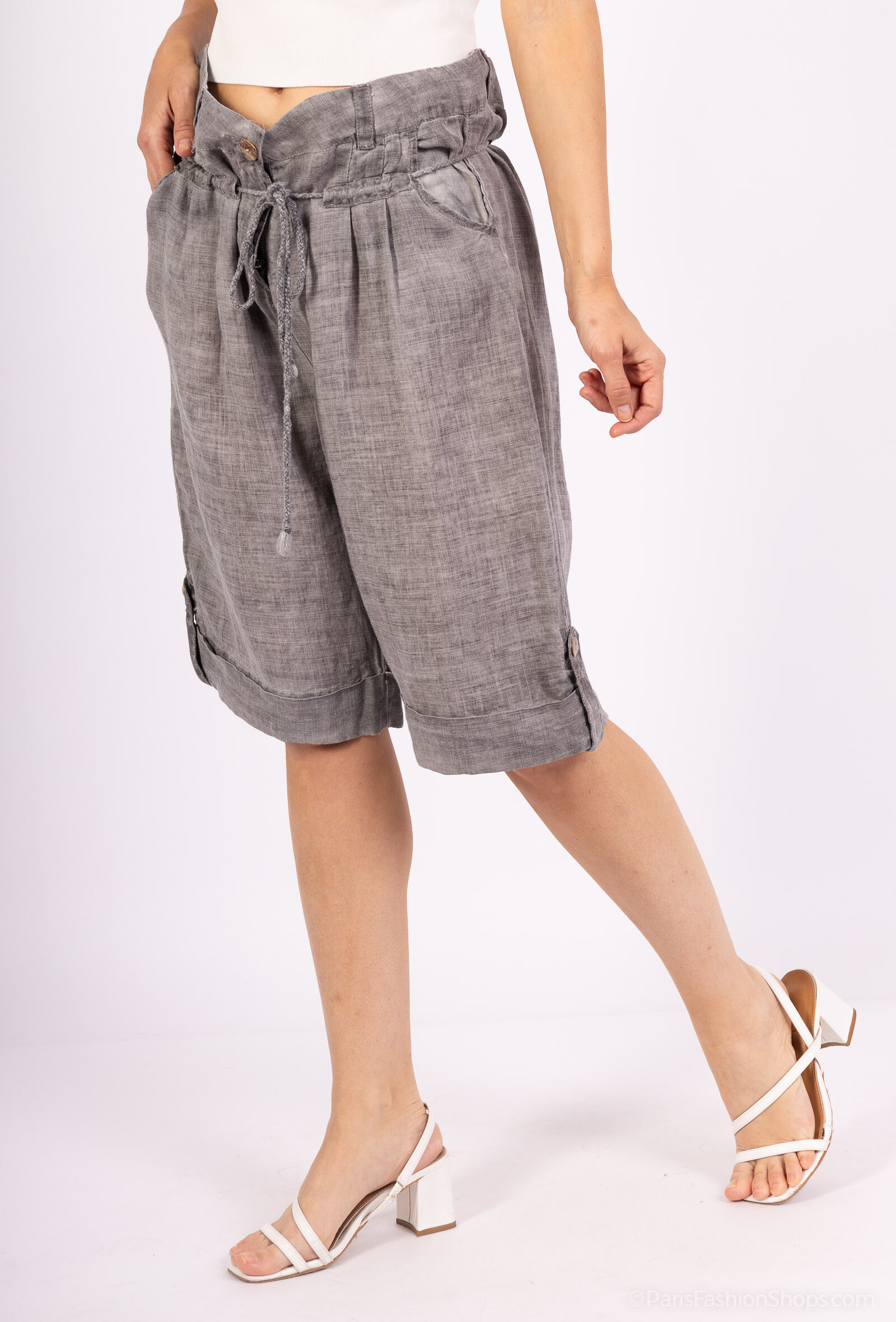 Grossiste DIVA TEX LINEN - PANTACOURT EN LIN