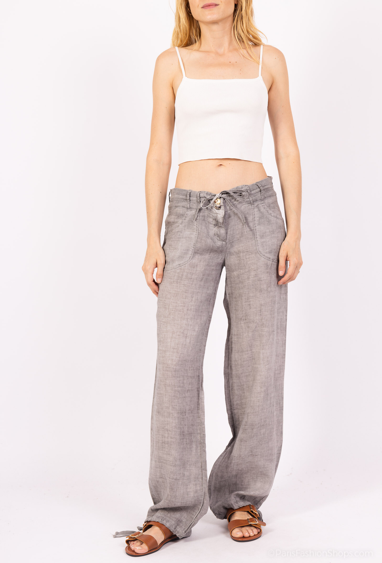 Grossista DIVA TEX LINEN - Pantaloni fluidi in lino