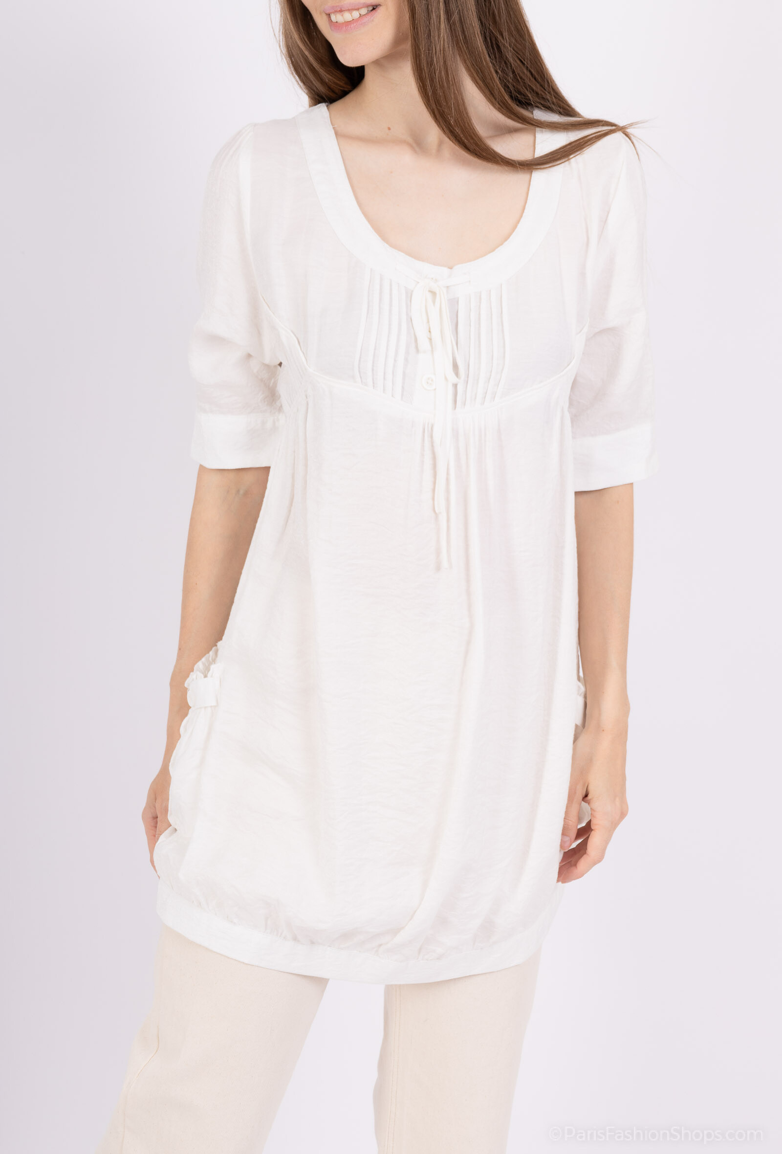 Wholesaler DIVA TEX LINEN - Short-sleeved linen tunic