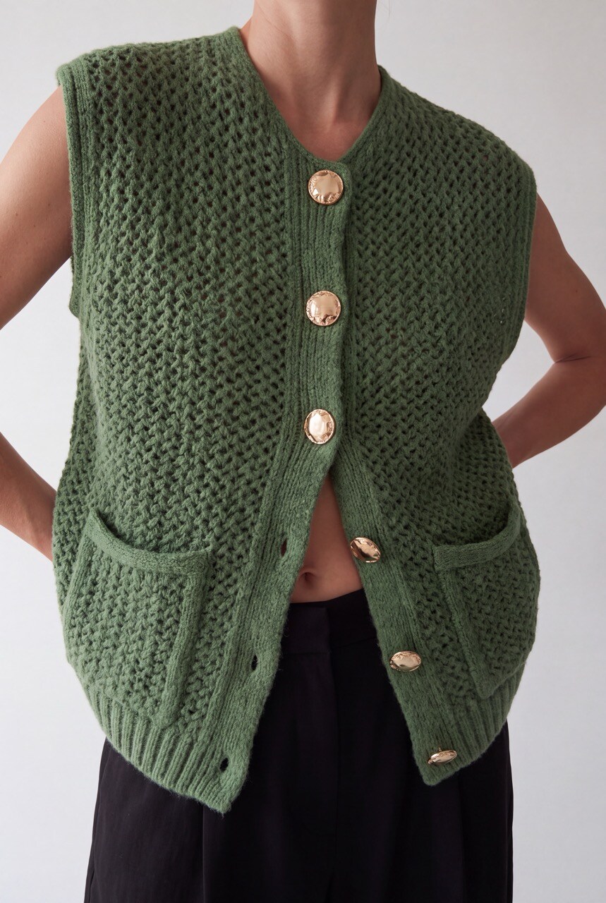 Grossiste DIVA TEX - Gilet sans manches en maille unie