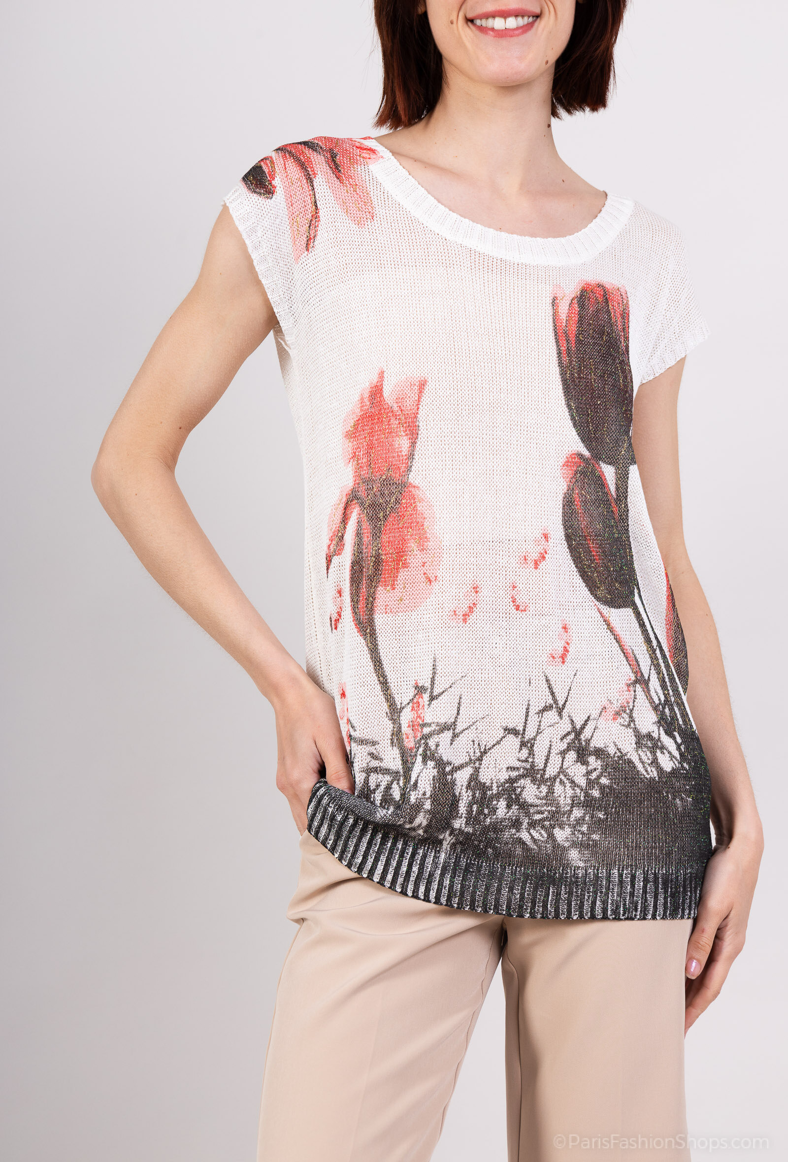 Großhändler DIVA TEX - Ärmelloses Mesh-Top mit Druck