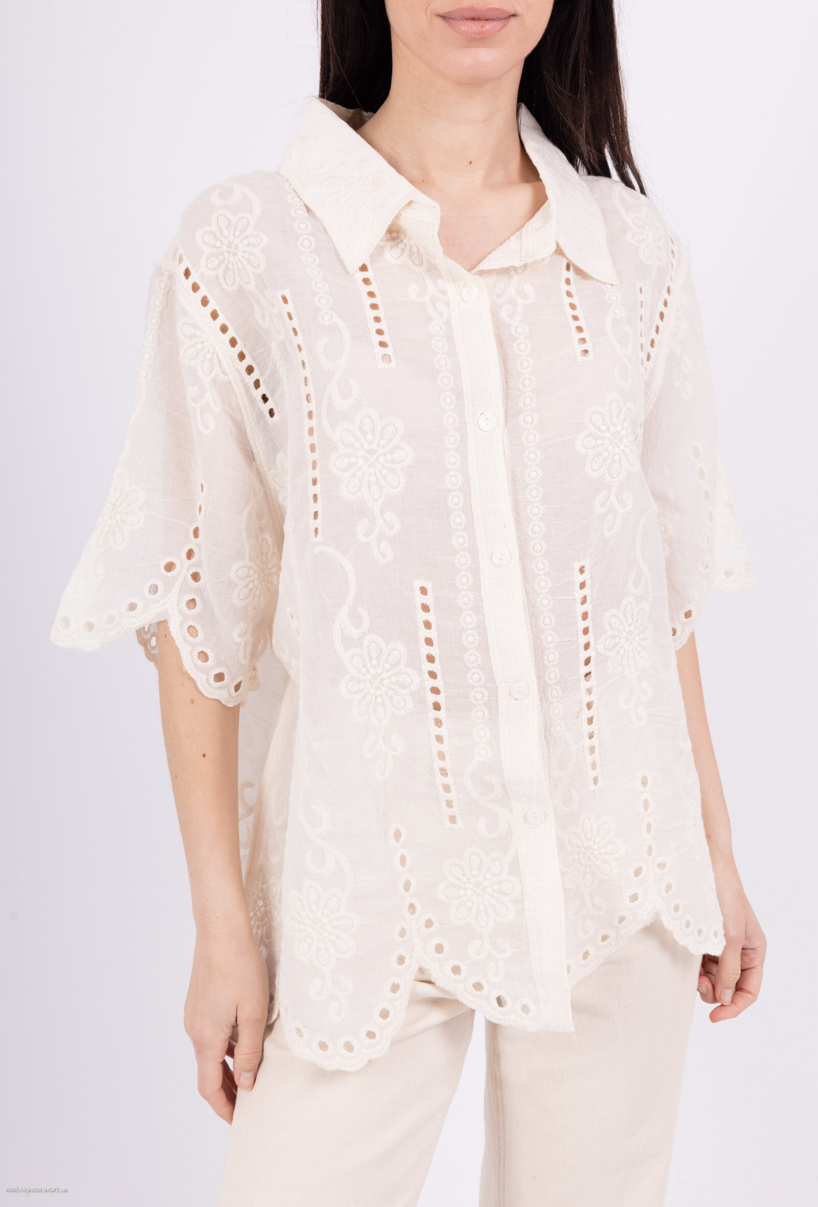 Wholesaler Dix-onze - Embroidered cotton shirt