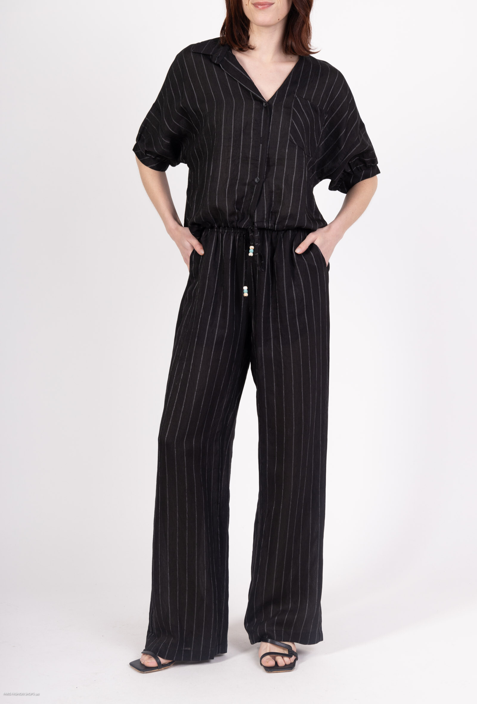 Grossista Dix-onze - Set di lino graffio, pantaloni+camicia