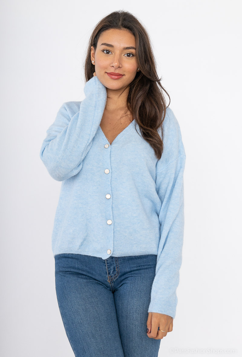 Wholesaler Dix-onze - very soft wool cardigan vest with cashmere touch