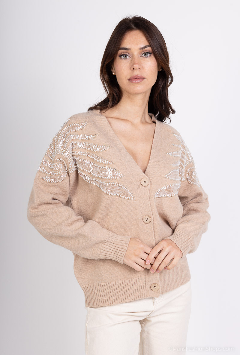 Großhändler Dix-onze - Übergroßer Pullover mit V-Ausschnitt