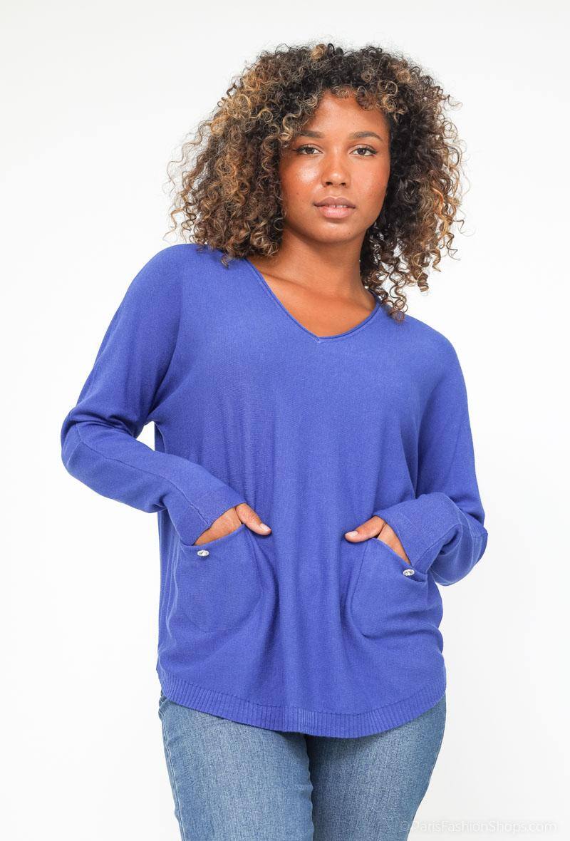 Mayorista Dix-onze - Jersey oversize con cuello de pico