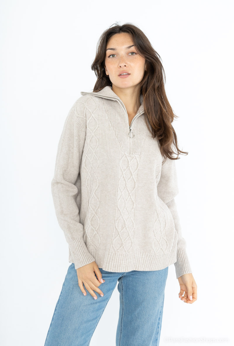 Großhändler Dix-onze - Übergroßer Pullover mit V-Ausschnitt