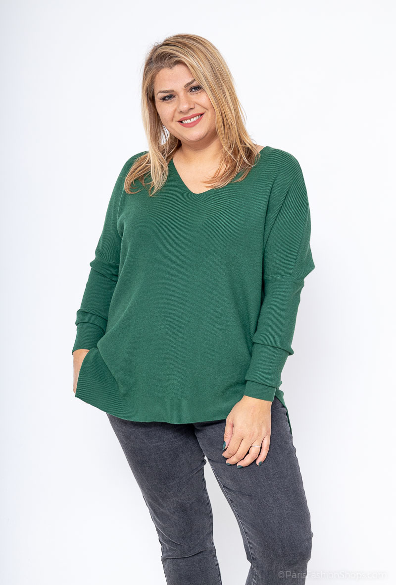 Großhändler Dix-onze - Übergroßer Pullover mit V-Ausschnitt