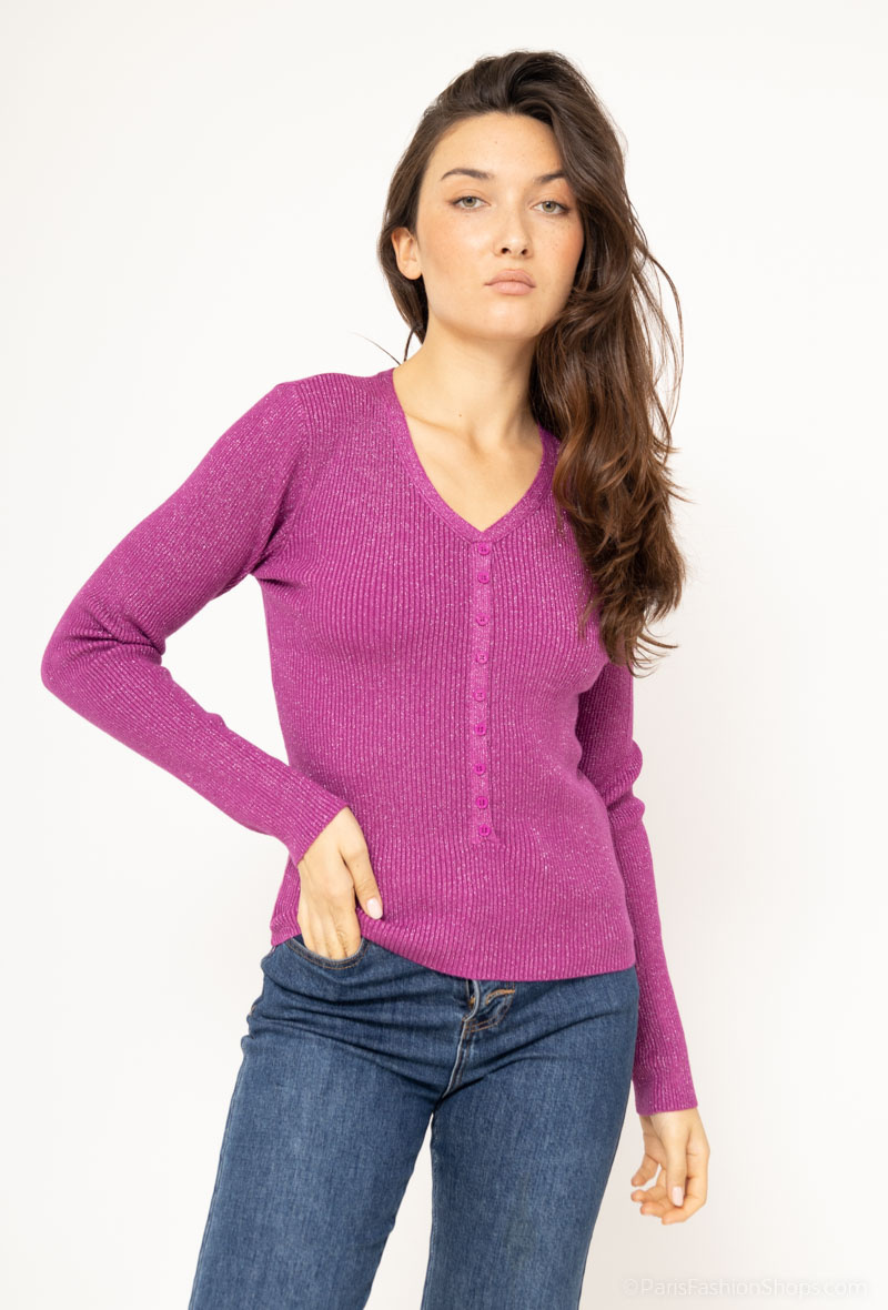 Mayorista Dix-onze - Jersey oversize con estampado de plumas y strass