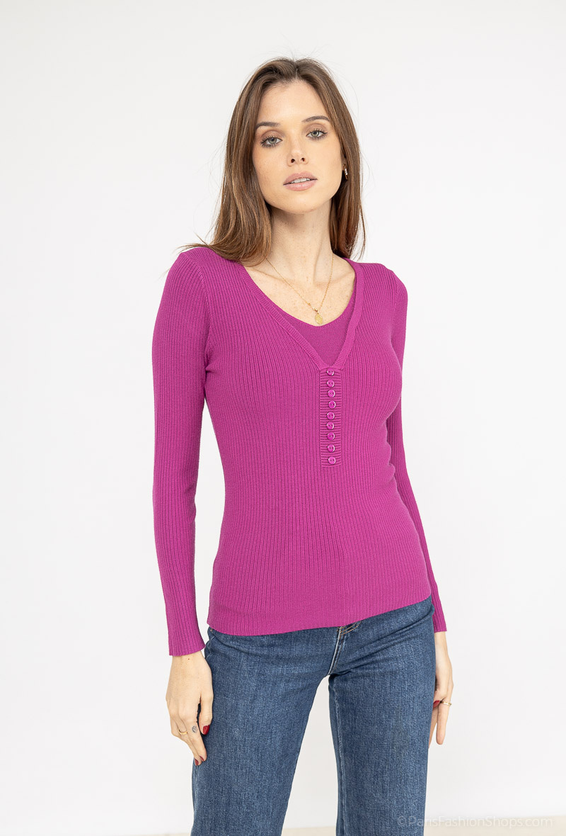 Mayorista Dix-onze - Jersey oversize con cuello de pico