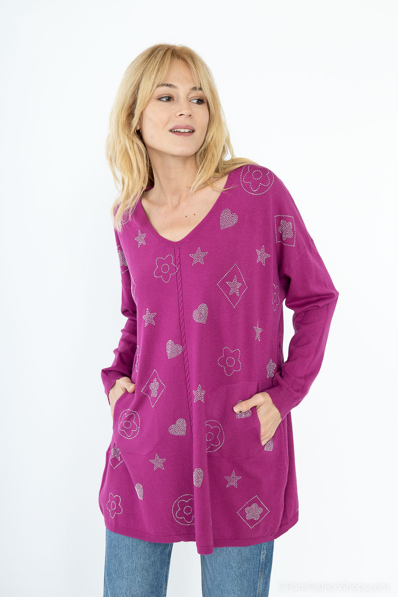 Wholesaler Dix-onze - Oversized v-neck sweater